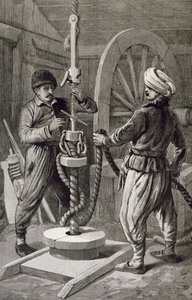 The Petroleum Wells at Baku on the Caspian: Boring a Petroleum Oil Well by English School
